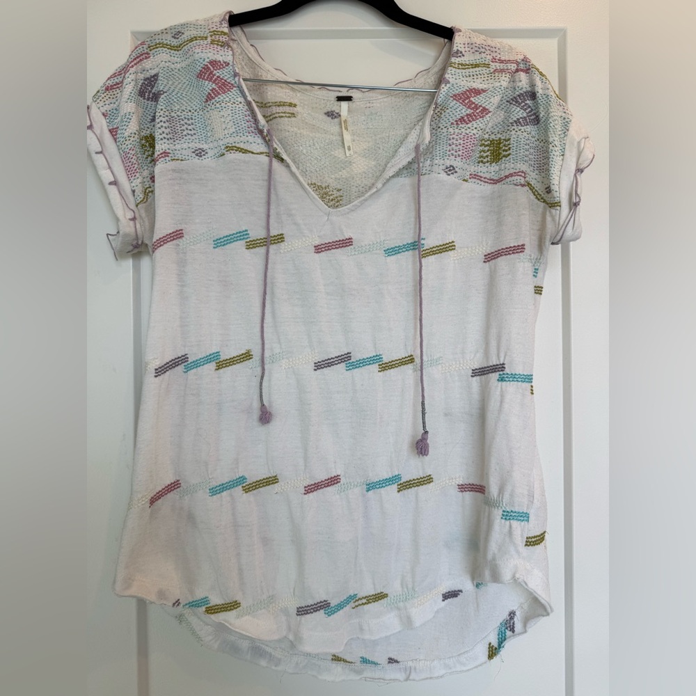 Free People Multicolor Short Sleeve Tee